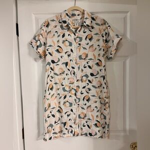 Rachel Zoe 100% linen shirt dress tropical vacation women’s medium